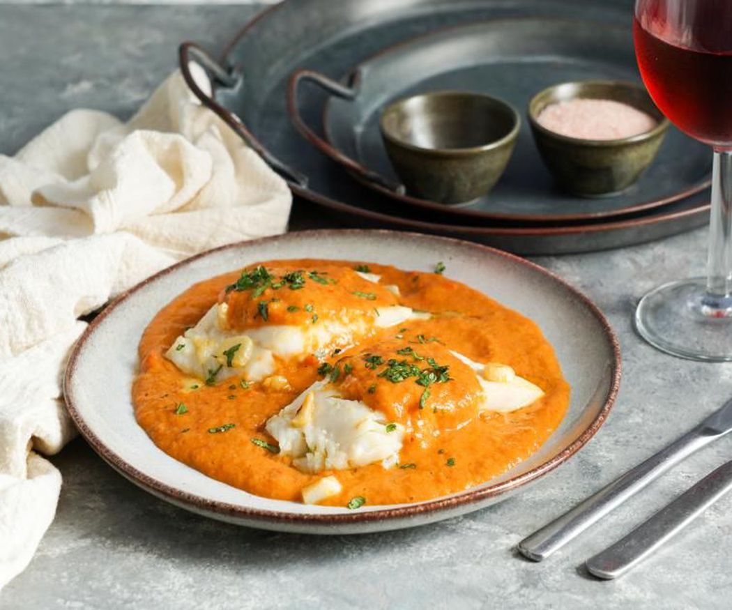 El plato estrella es el bacalao a la vizcaína