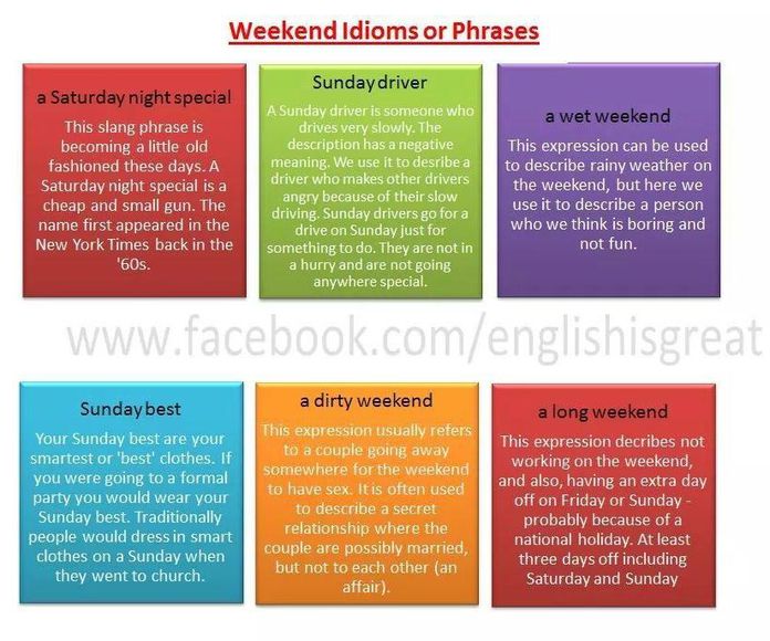 Idioms: Weekend