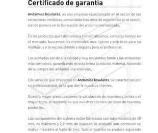 Certificado de Garantía