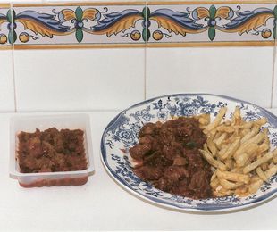 4 - Magra frita con Tomate, Pimiento y Berenjena.