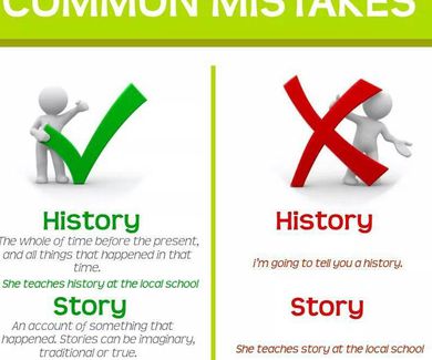 Common mistakes: story vs history