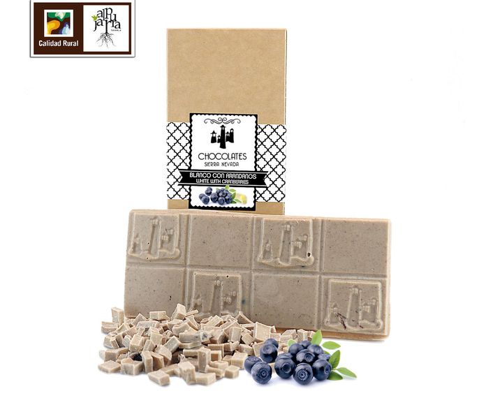 Tableta artesana de chocolate blanco con arándanos: Nuestros productos de Chocolates Sierra Nevada