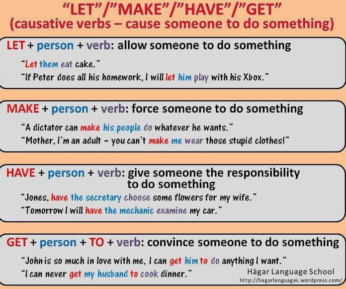 Grammar: causative verbs }}