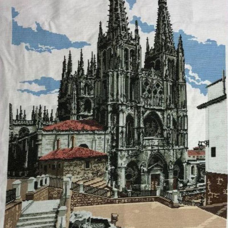 Cuadro catedral de Burgos,punto de cruz